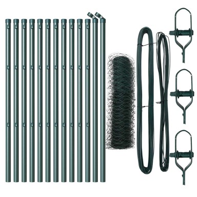 Set ograda set od 2 25x0.5 m, čelik, boja šume
