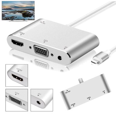 Lightning na HDMI/VGA adapter s 3,5 mm priključkom za TV