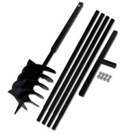 Ručna burgija za zemlju sa ručkom 200 mm i produžnom cijevi, 5 m, čelik