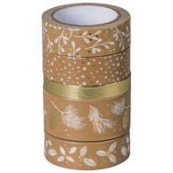 HEYDA Traka deco ljepljiva natur s uzorkom PK5 20-35845 27, zlatna, bijela