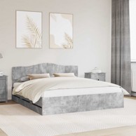 Krevetna konstrukcija s ladicama 200 x 200 cm, betonski siva