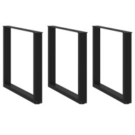 Noge stolića za kavu U-oblika 3 kom crne 90x(72-73) cm čelik