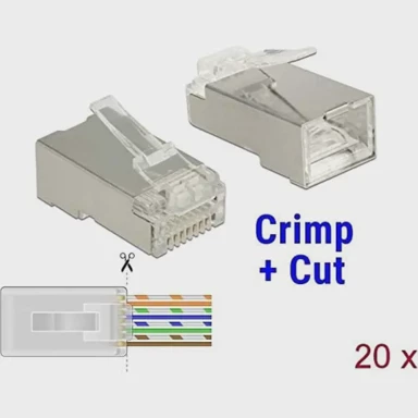DELOCK RJ45 konektor CAT.6 STP, krimpani i rezani
