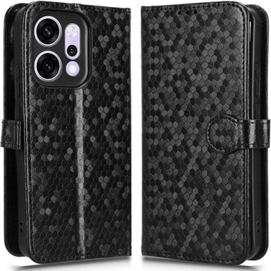 Preklopna futrola za Oppo Reno 14, novčanik u obliku romba, crna
