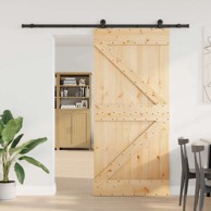 Klizna vrata Narvik, 90 x 210 cm, 213,5 cm, prirodna i crna