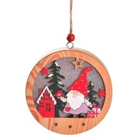 BELINE Božićna lampa Drveni okrugli patuljak