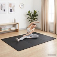 Podne prostirke, 40 kom., 14,4 m², EVA pjena, crna