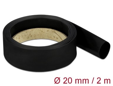 DELOCK Termoskupljajuća cijev, 2 m × 20 mm, crna
