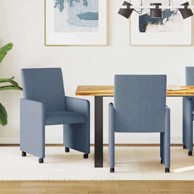 Trpezarijske stolice s kotačima 2 pcs 57 x 66 x 94 cm, plave