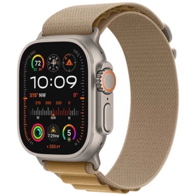 APPLE Pametni sat Ultra 2 Titanium, bež najlonski remen, L 