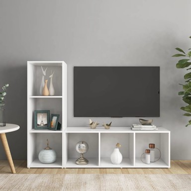 TV ormarići, 2 komada, bijeli, 107 x 35 x 37 cm, od konstruiranog drva