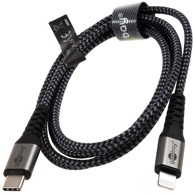 USB-C kabel za punjenje i sinkronizaciju za Apple iPhone/iPad, 1 m, crno-sivi
