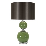 MAURO FERRETTI Zelena/siva stolna lampa s tekstilnim sjenilom (visina 65 cm) Eva 