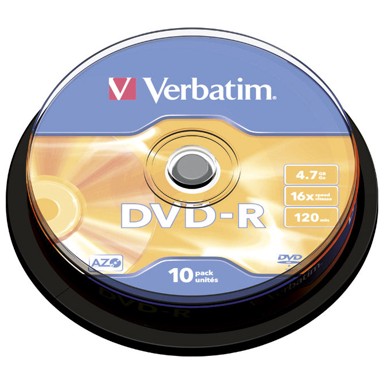 VERBATIM DVD-R 4,7 GB 16x Matt Silver, 10 kom, Spindle, 43523
