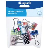 PELIKAN Kvačice za papir 700306, 12 19 32 mm, pk12, sortirano