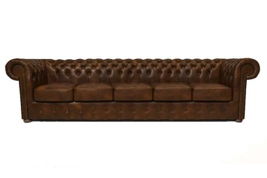 CHESTERFIELD Garnitura Class Leather, 5-sjedišta, Cloudy Brown Light