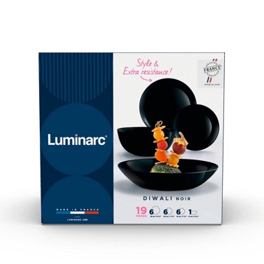 LUMINARC Set tanjura Diwali 19-dijelni, crna