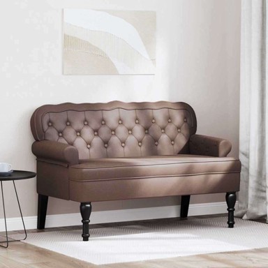 Chesterfield klupa 119,5×64,5×75 cm umjetna koža, smeđa