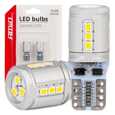 AMIO LED žarulja T10E W5W, Canbus, 15xSMD 2016, 12V/24V