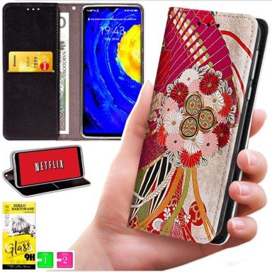 BLUEMOON Futrola tipa novčanik za Motorola Edge 50 Fusion - maska s uzorkom i staklo 9H