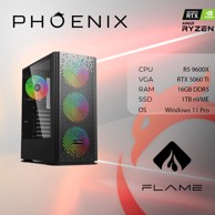 PHOENIX Stolno računalo FLAME X-518 / AMD Ryzen 5 9600X, 16GB, 1TB SSD, RTX 5060 Ti, Windows 11 Pro