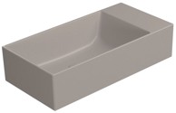 GSI Umivaonik, 50x25 cm, KUBE X, bez otvora, lijeva/desna montaža, keramika, tortora mat