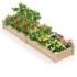 COSTWAY Povišeni drveni vrtni krevet s 2 kutije za biljke 228x62x25 cm
