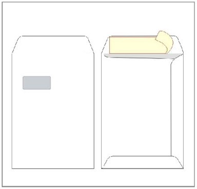 Kuverta vrećica C4, 23 x 33 cm, prozor lijevo, 500/1