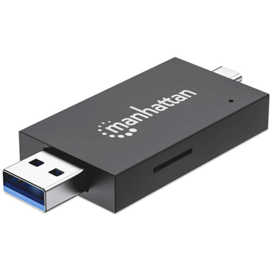 MANHATTAN Čitač kartica 102735 USB Type-A/Type-C, crno-prozirni