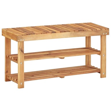 Stalak za cipele, 90 x 32 x 46 cm, masivno bagremovo drvo