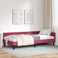 Krevetni okvir 90x190 cm, kutni dizajn, crnog vina