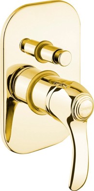 SAPHO Ugradbena tuš miješalica Kirké, 2 izlaza, zlatna, retro