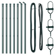 Stupovi ograde set od 7, zelena metal 80 cm visine stabilni