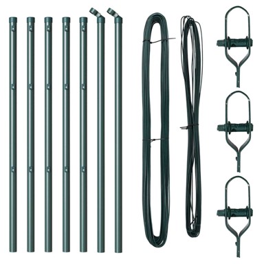 Stupovi ograde set od 7, zelena metal 80 cm visine stabilni