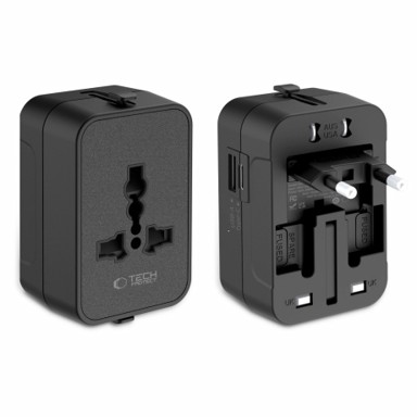 TECH-PROTECT TA300 putni punjač, EU / UK / US / AU, 800 - 1920 W, crna
