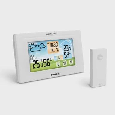 BEWELLO Meteorološka stanica BW2070, bežični termometar, higrometar, sat s alarmom