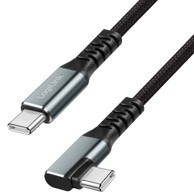 LOGILINK USB-C na USB-C kabel, 2 m, kutni 90°, 100 W PD, sivo-crni