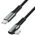 LOGILINK USB-C na USB-C kabel, 2 m, kutni 90°, 100 W PD, sivo-crni