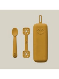 INTERBABY Set silikonskog pribora za jelo, oker