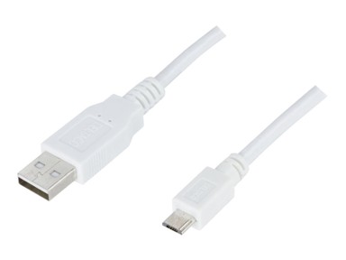 USB-A na micro USB kabel, 3 m, USB 2.0, bijeli