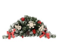 Viseći božićni aranžman 60 cm s bijelo crvenim ukrasima