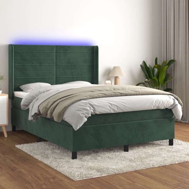 Boxspring krevet s madracem, 140x190 cm, zeleni