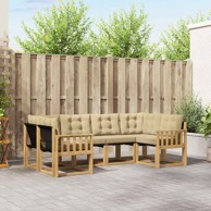 Set vanjskih sofa s jastukom 6 kom, bijela i bež