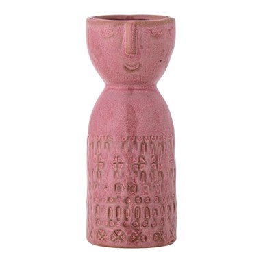 BLOOMINGVILLE Vaza ružičasta ručno izrađena od kamenine Embla, visina 14,5 cm