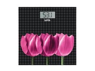 LAICA Osobna vaga PS1075 L, digitalna, 180 kg, staklo, crna s ružičastim tulipanima