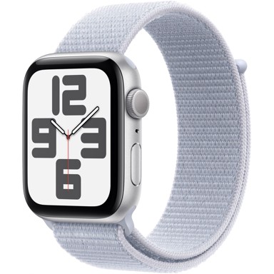 APPLE Pametni sat SE GPS 44mm, srebrno aluminijsko kućište, plavi Cloud Sport Loop