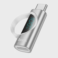 HOCO Adapter tipa C (muški) na tipa C (ženski) sa zaslonom 5A 100W, UA32, srebrni