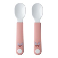 MEPAL Plastične dječje žlice u setu 2 kom Flowers & Butterflies, bijele/svijetlo ružičaste