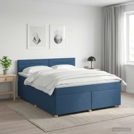 Boxspring krevet s madracem 140 x 200 cm od tkanine, plavi