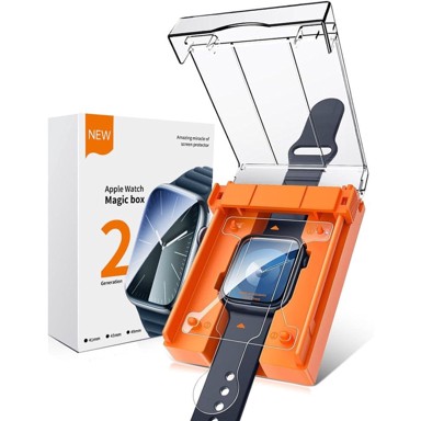 OVERBOARD Zaštitne folije s okvirom za montažu za Apple Watch Series 4/5/6/SE/SE 2/SE 3, 40 mm, prozirne, 2 kom.